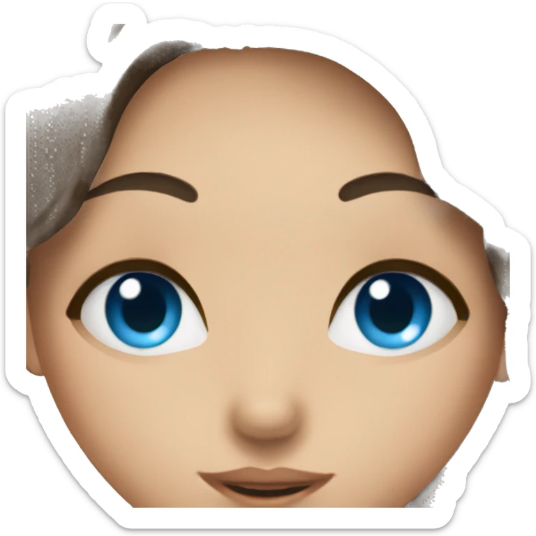 body with brown hair and blue eyes kissing a girl with blue eyes and long dark hair  sticker