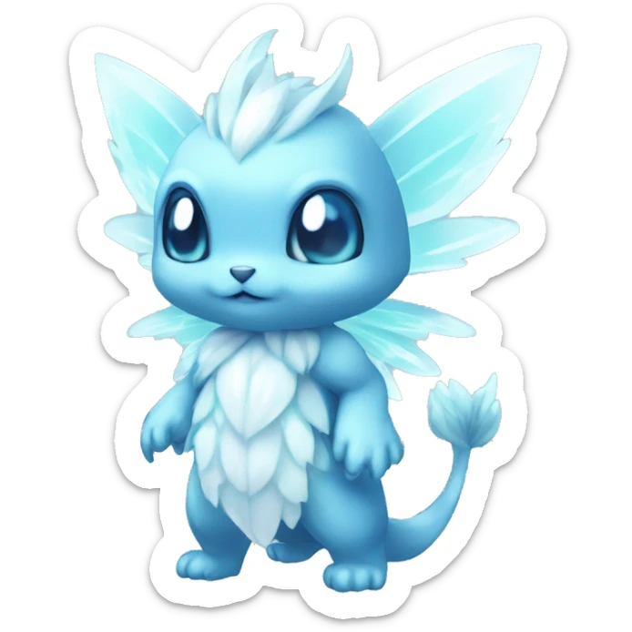a anthro chibi-style crystal-type-fairy-type-ice-type Fakémon-hybrid full body sticker