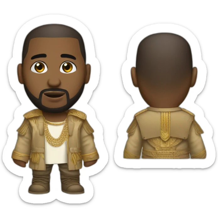 Kayne west wearing the outfit when he was in the concert of travis in egypte sticker