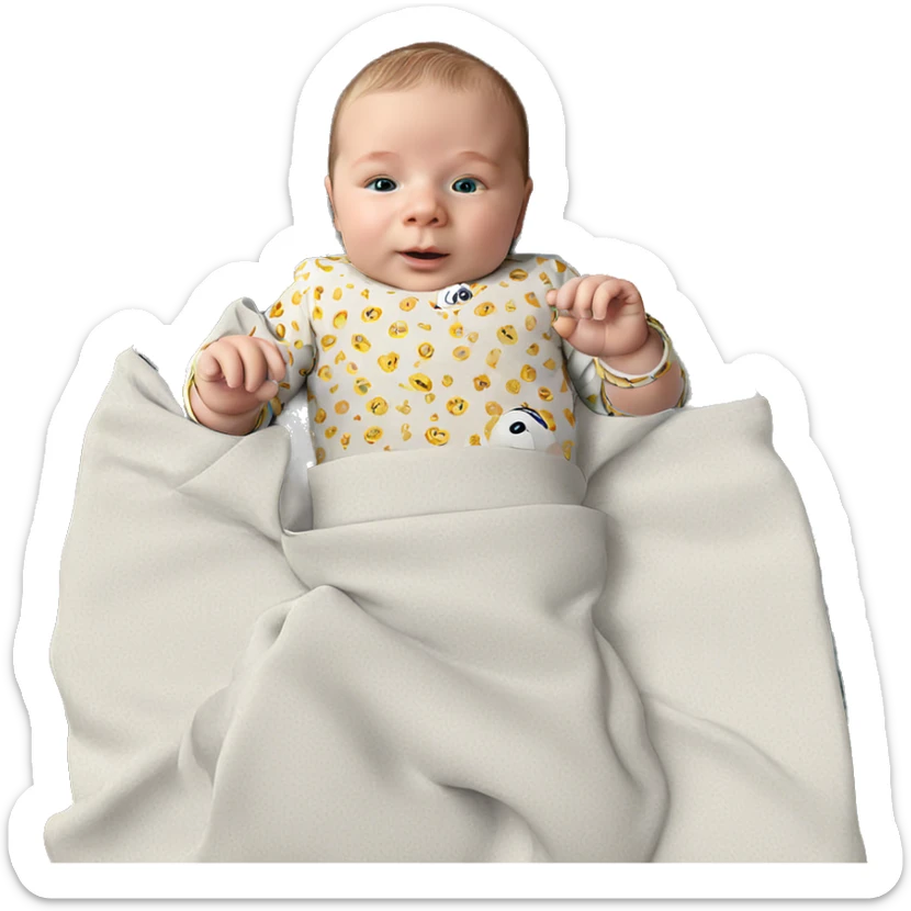 realistic baby girl portrait sticker