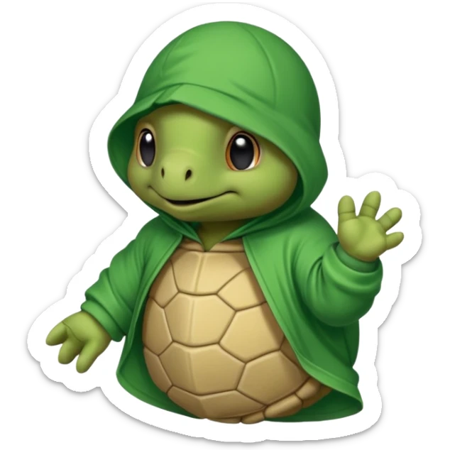 Une tortue avec une cagoule et qui fait des graffiti sticker