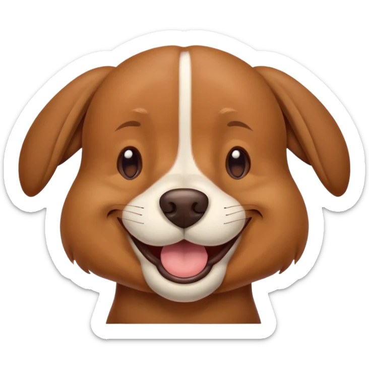 Brown dog Squinting eyes holding in laugh wide smile  Smiling eyes closed squint Brown dig  sticker