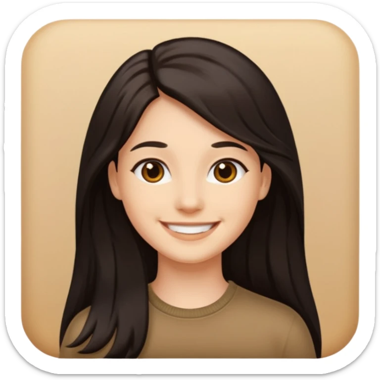 CHEVEUX UN PEU PLUS FONCER AVC DU MAQUILLAGE mais on voit pas le maquillage et elle a des cheveux long sticker