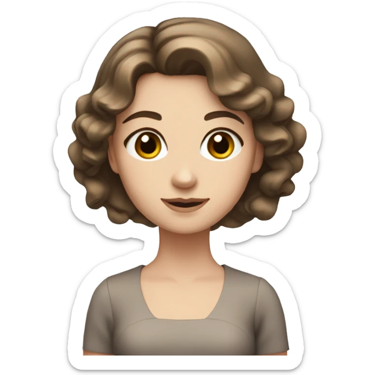 White girl with grey eyes and brown hair with flowing dress sticker