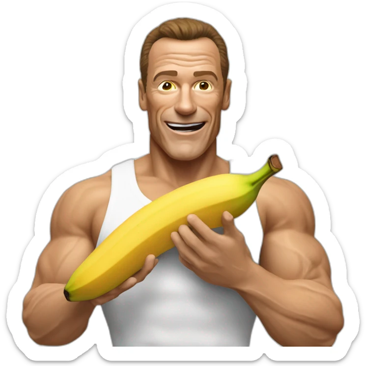 Jean Claude van Damme qui mange une banane sticker