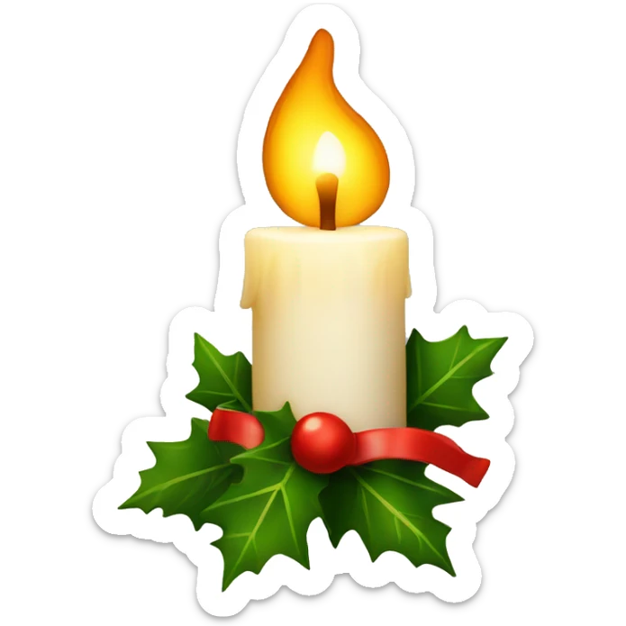 christmas candle sticker