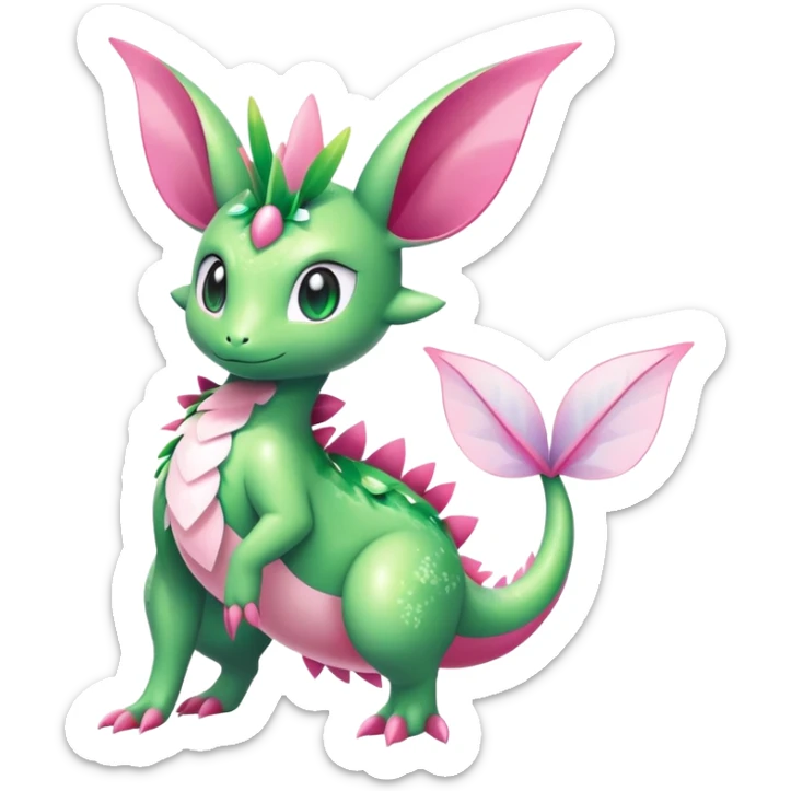 Shiny Exotic Cute Majestic Ethereal Sparkly Flygon-Sylveon-Shaymin-Meganium-Hybrid-Creature sticker