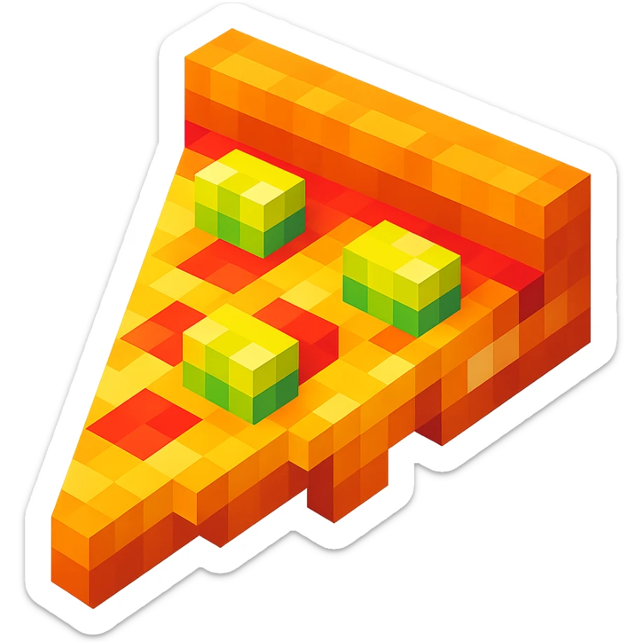 pizza with pineapple sticker