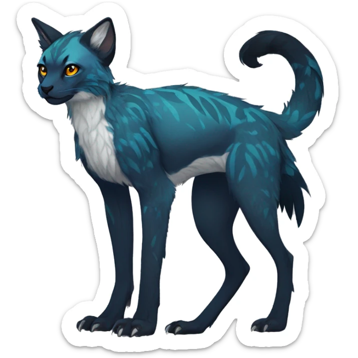 Modern Feral Rare Fantasy Vernid-Trico-species by LiLaiRa, markings, full body sticker