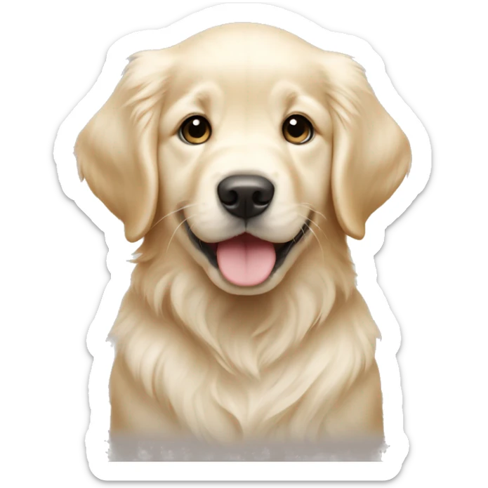 English cream golden retriever puppy sticker