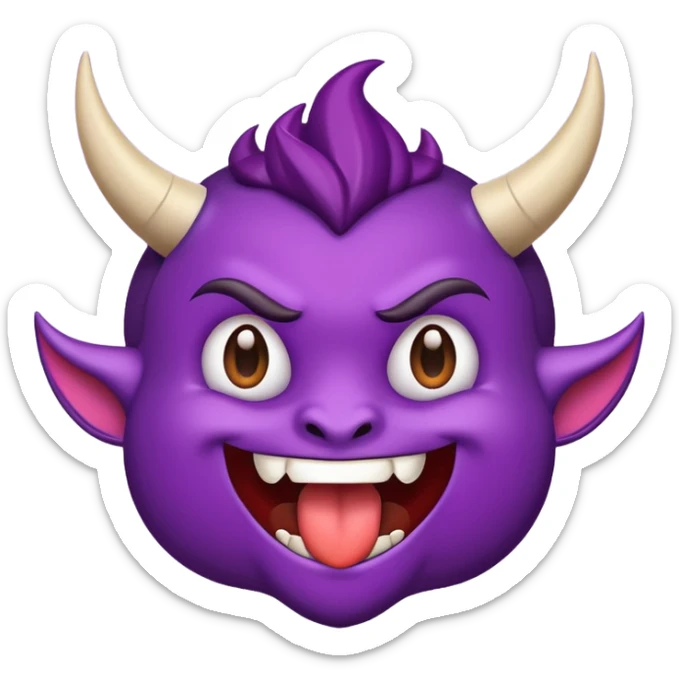 Crear un emojis de un 😈 con diseño y la frase Grupo los descarriados sticker