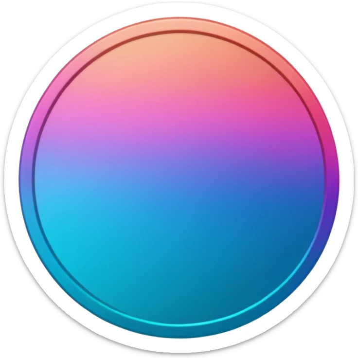 
coin color in in gradient of turquoise, blue, pink, purple, and coral
Rotate coin 125 degree   sticker