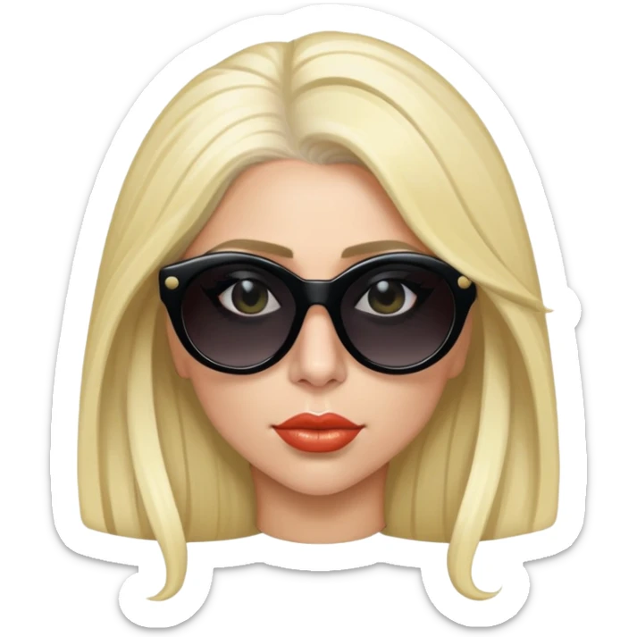 Lady Gaga with iconic blonde hair and sunglasses sticker