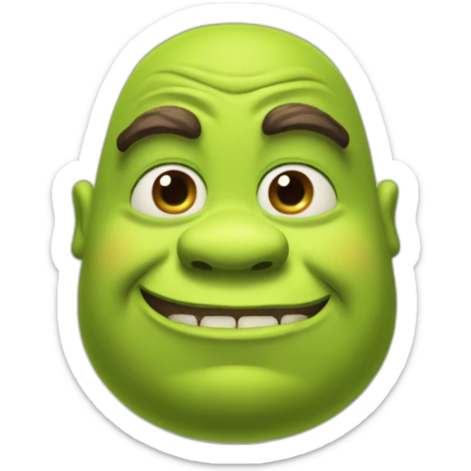 shrek with mustaches sticker