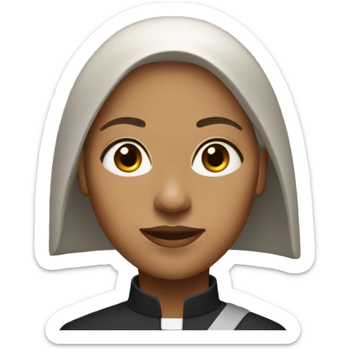 female clergy with cross brown hair light skin sticker