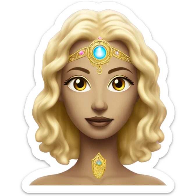 Pleiadian radiant golden diva woman female third eye pink sticker