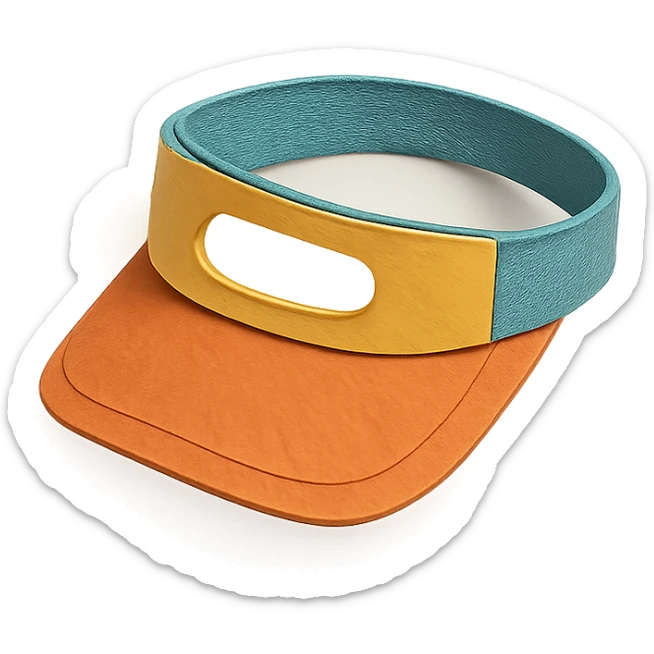 sun visor with cut-out details and layered paper effect in paper-craft style sticker