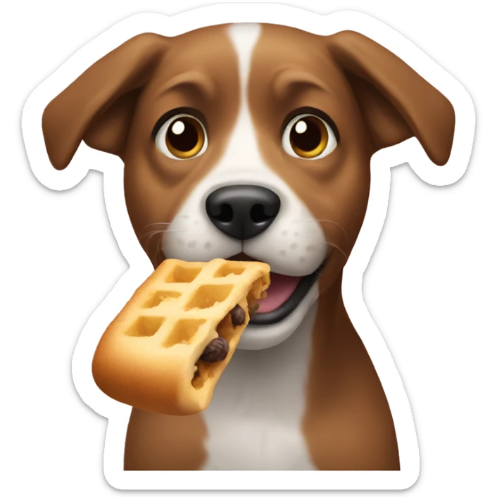 Dog eating sticker