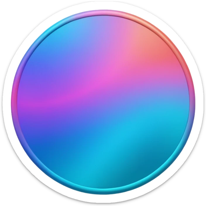 
coin color in in gradient of turquoise, blue, pink, purple, and coral metal texture
Rotate coin 90 degree  3d effect sticker