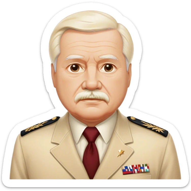 Cinematic Realistic Lech Wa≈Çƒôsa Pop Culture Emoji, depicted with a resolute, charismatic portrayal of the iconic leader rendered with lifelike detail and inspiring, dynamic lighting. sticker