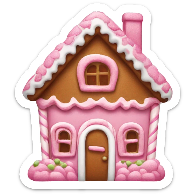 Pink gingerbread house  sticker