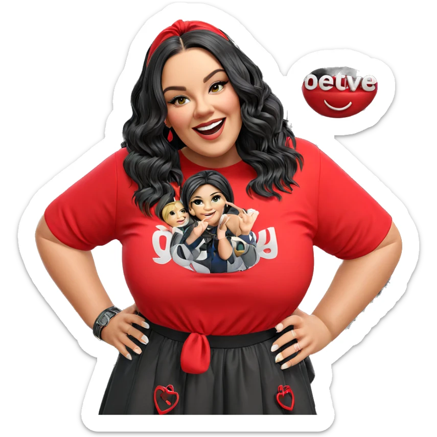 smiling girl in stylish outfit sticker