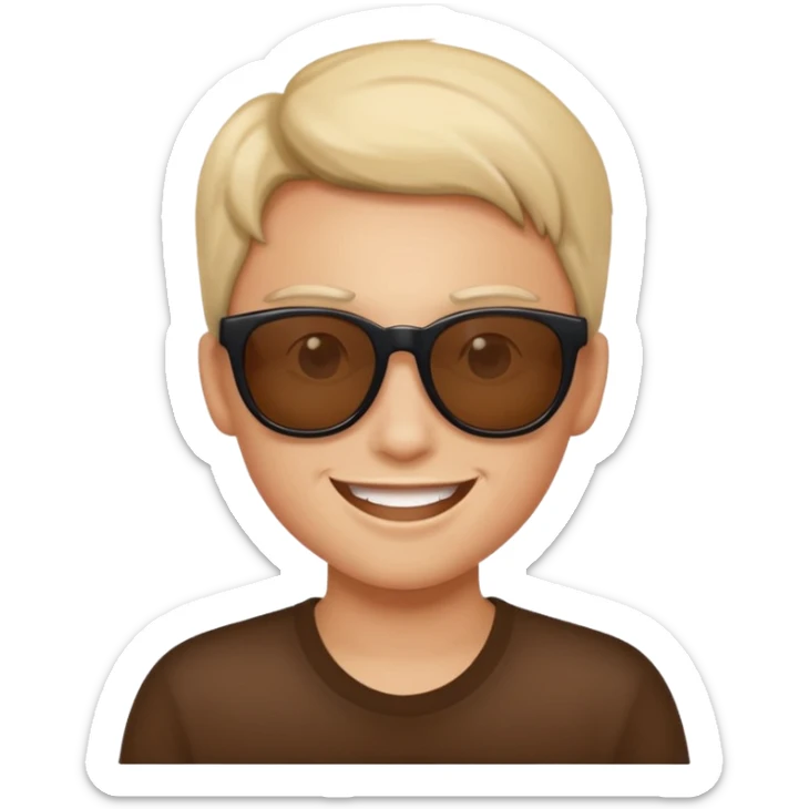 Naughty looking smile with sunglass  I mean  this kind of smile "😊" sticker