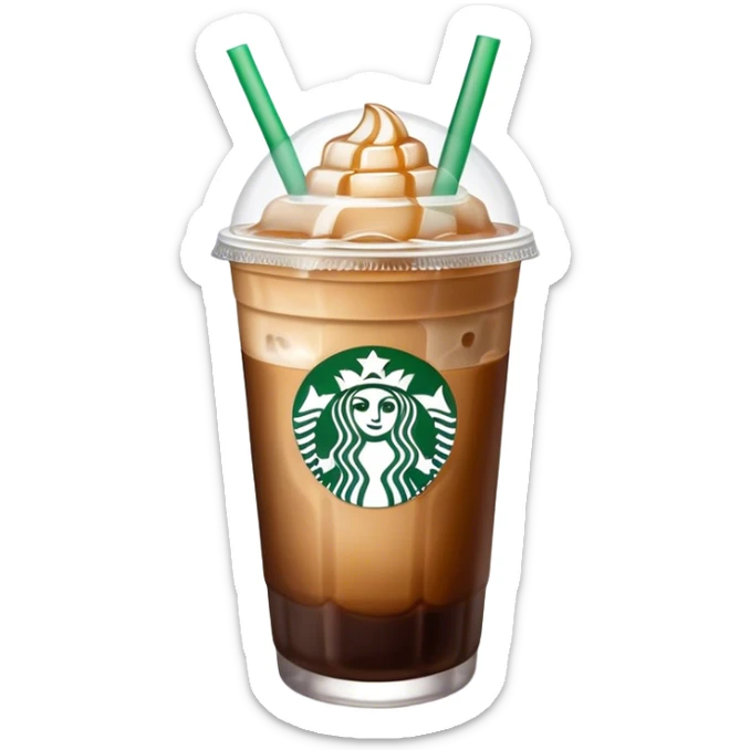 Starbuck ice coffee with ice cubes sticker