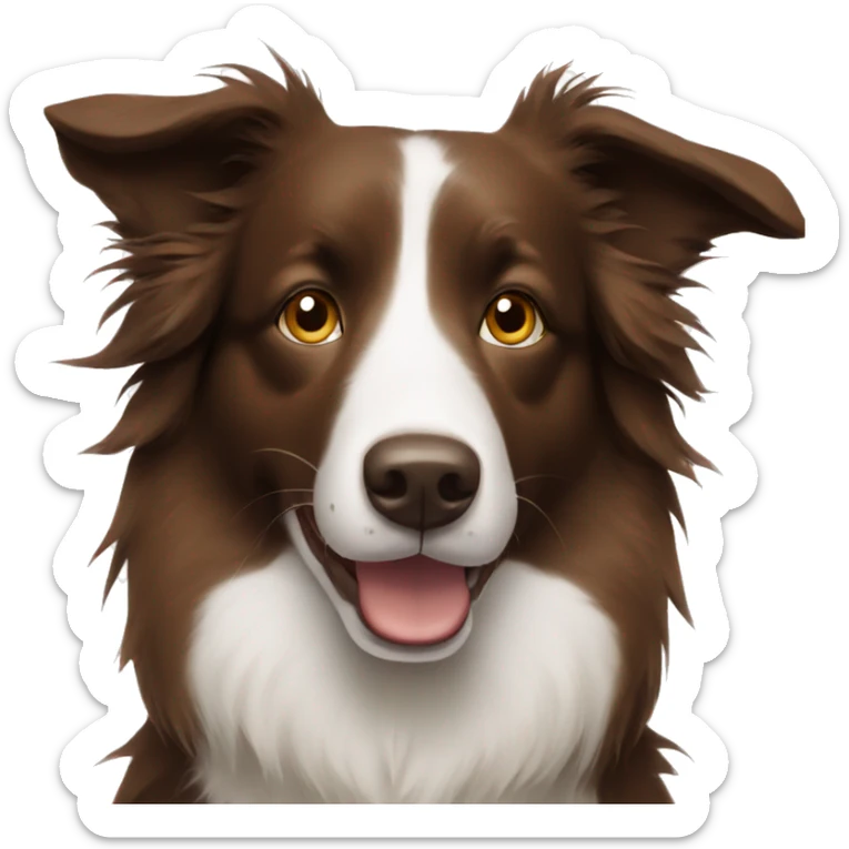 Brown border collie sticker