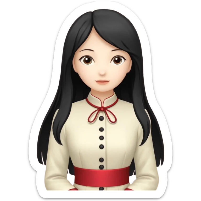 Девушка белокожая на беговой дорожке, с длинными светло-лиловыми волосами, в черном топе, в серых спортивных штанах, с черными ресницами sticker