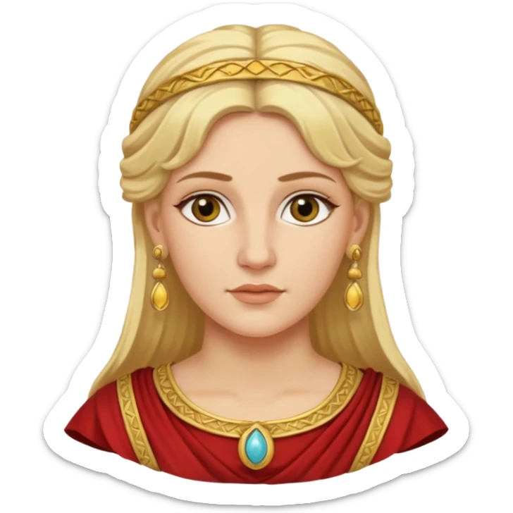Ancient Roman woman with earrings and blonde hair sticker