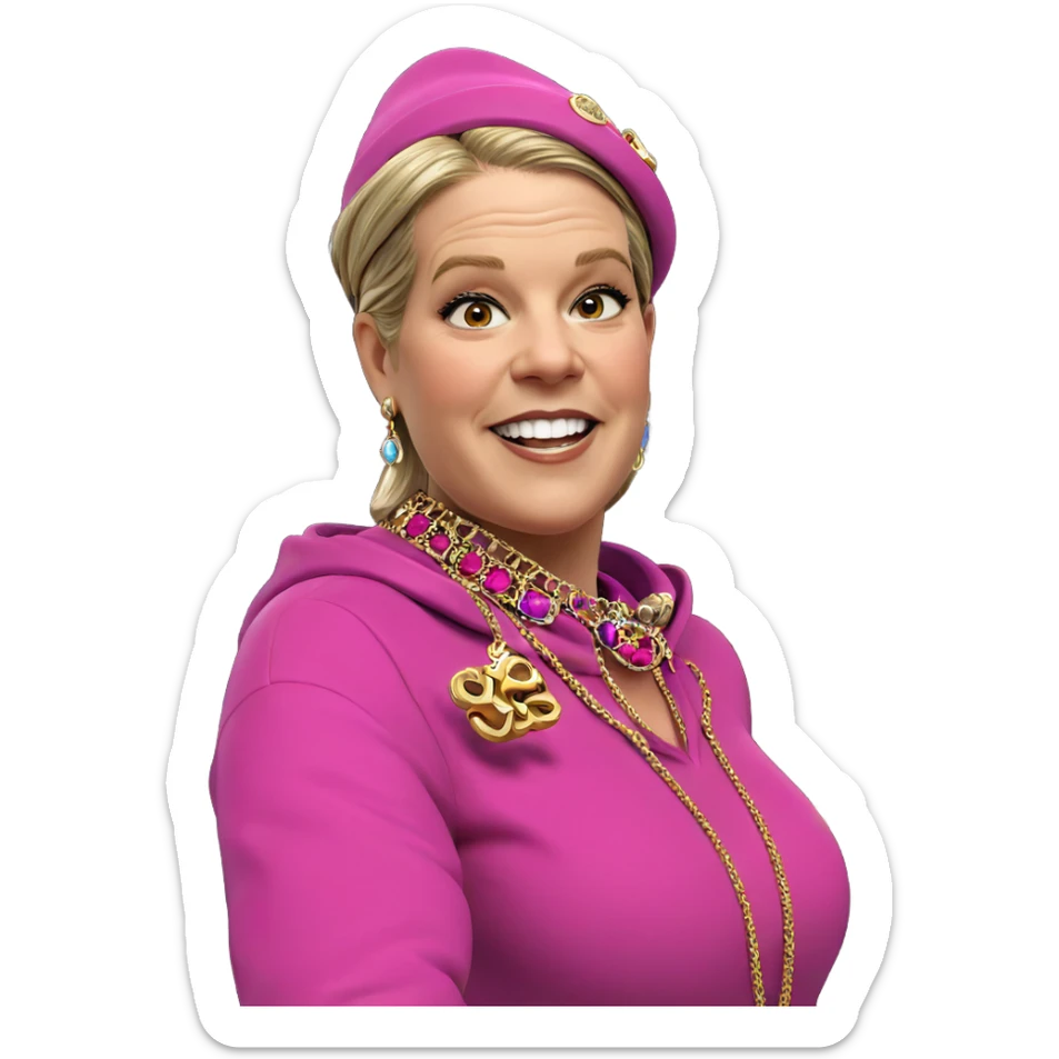 girl in hat with jewelry sticker