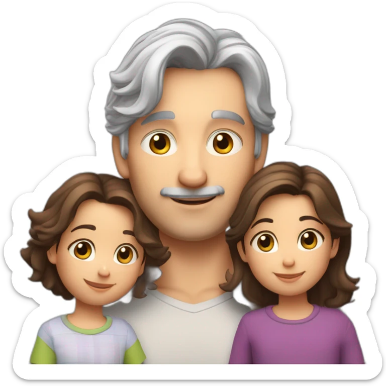 Family;brunet-dad, brunet-haired-mother,brunet-haired-2years old-boy, cat Scottish straight silver hair sticker
