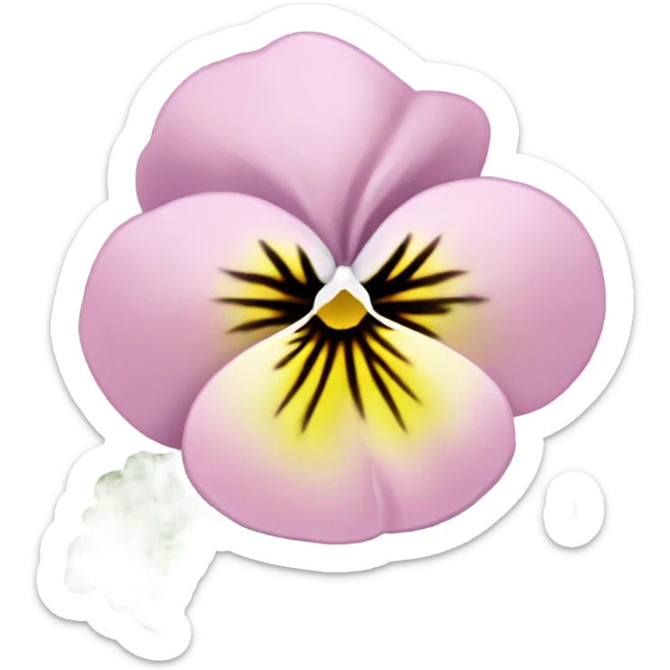 light pink pansies on the background of aesthetically pleasing purple perfume bottle in vintage style sticker