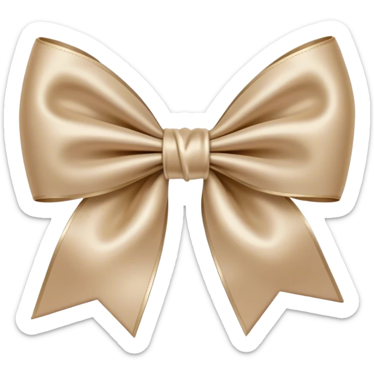 Beige bow sticker