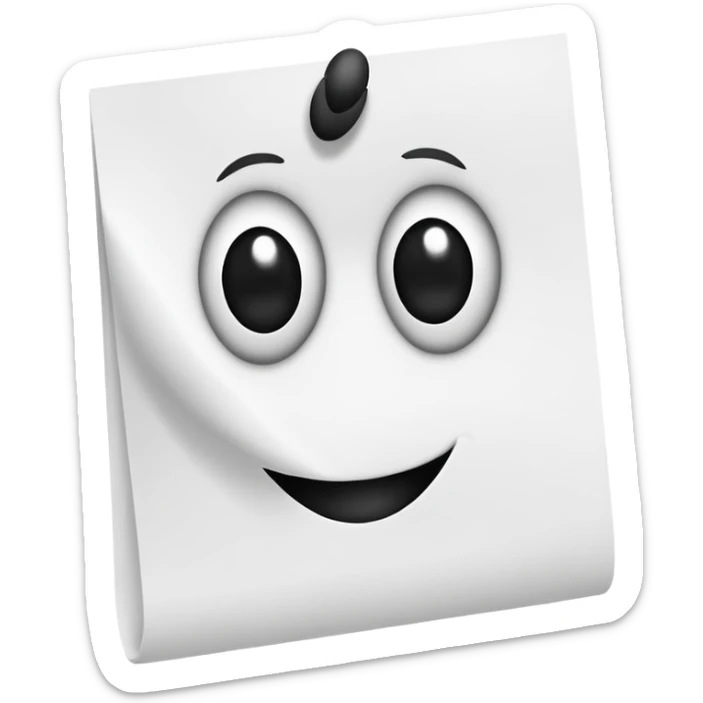 Job application with black feet black hand with the eyes and a mouth but it has to be a blank paper and with the text job at the top of the paper sticker