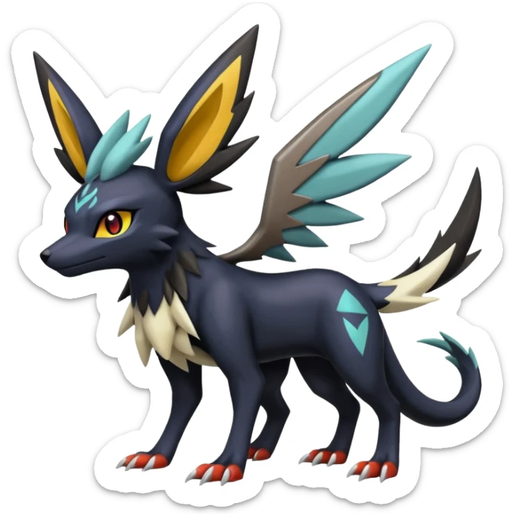  Nargacuga-Umbreon-Noivern-Silvally-Pokémon-Fakémon-fusion (full body) sticker
