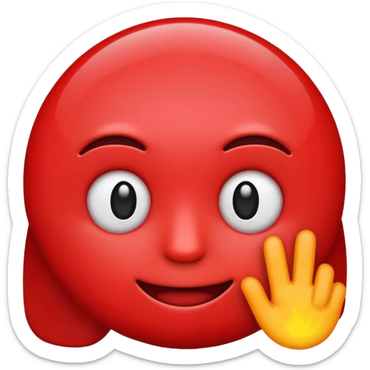I want an emoji of the word "AI" in red writing sticker