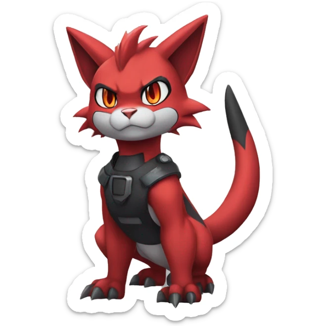  Kawaii Edgy Cool Beautiful Guilmon-Torracat-Zoroark full body sticker