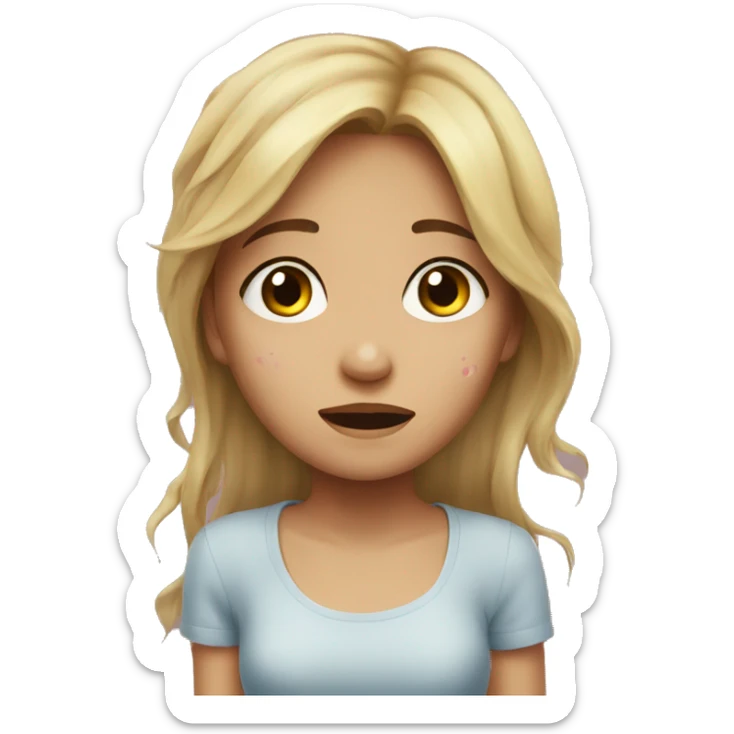 the girl lies in a puddle of tears sticker