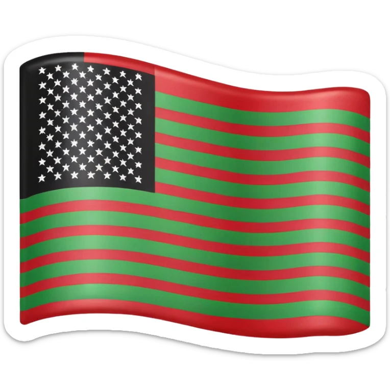 United states flag with black, green, and red colors sticker