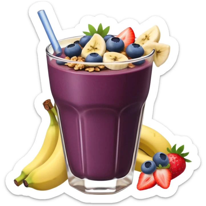 Vaso con açai, que lleve granola plátano arándanos y frutillas sticker