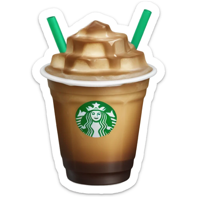 Starbuck ice coffee with ice cubes sticker