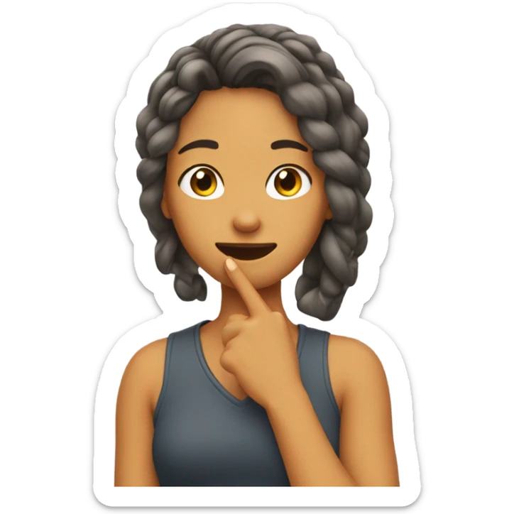 girl tucking her hair behind her ear with her hand sticker