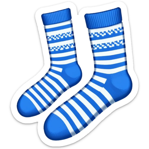 A pair of socks emoji, drawn with an 8-bit pixelated look, similar to early video game sprites. sticker
