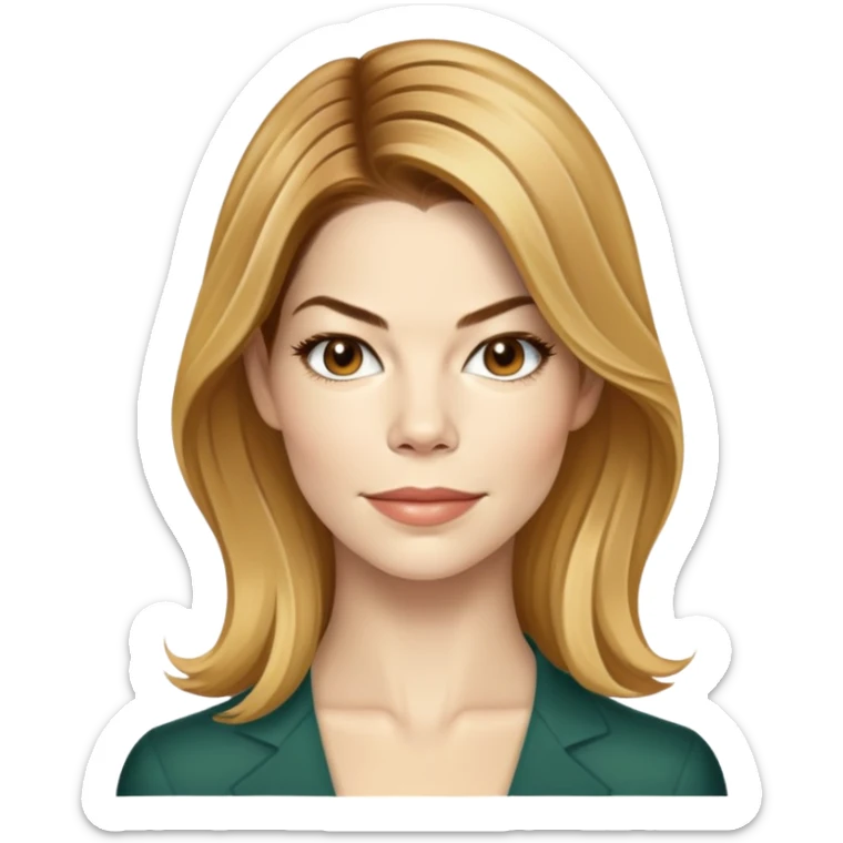 Michelle Monaghan with honey blonde hair, female actress portrait sticker