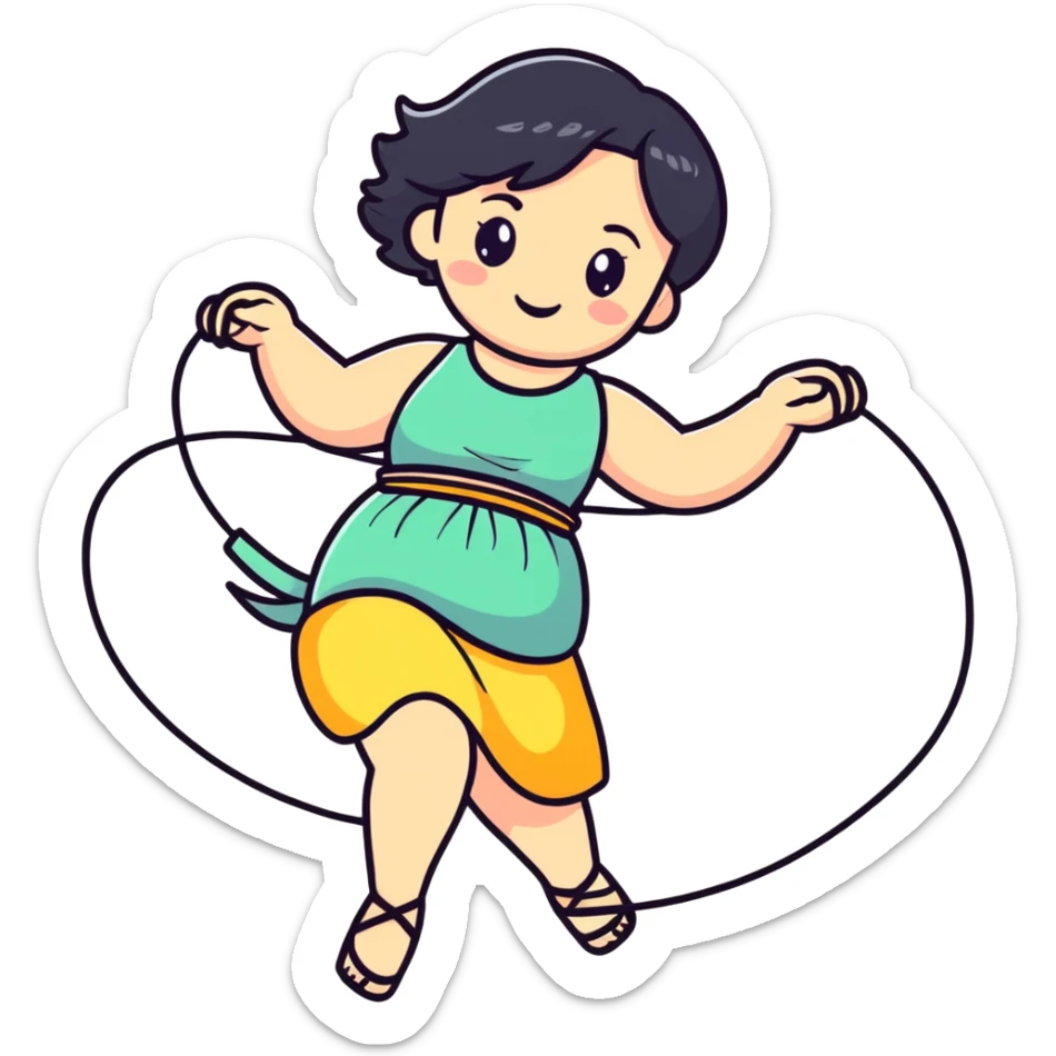 girl in a top up to her belly button twirls a lasso in her hands sticker