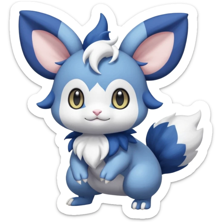 Espurr-Minccino-Dedenne-Meowstic-Fakémon-hybrid-creature (full body)  sticker