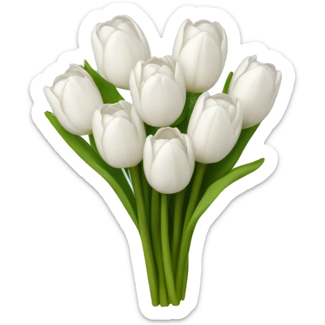 white tulip bouquet  sticker