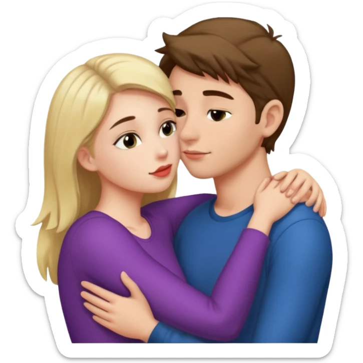 Girl kissing her boyfriend while her arms around her neck and his hands on her ass sticker
